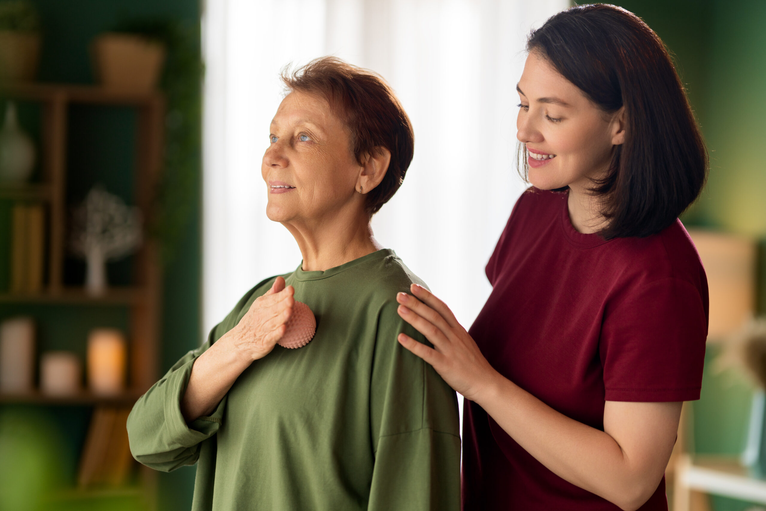 home health care New Bedford MA elderly woman getting reassurance