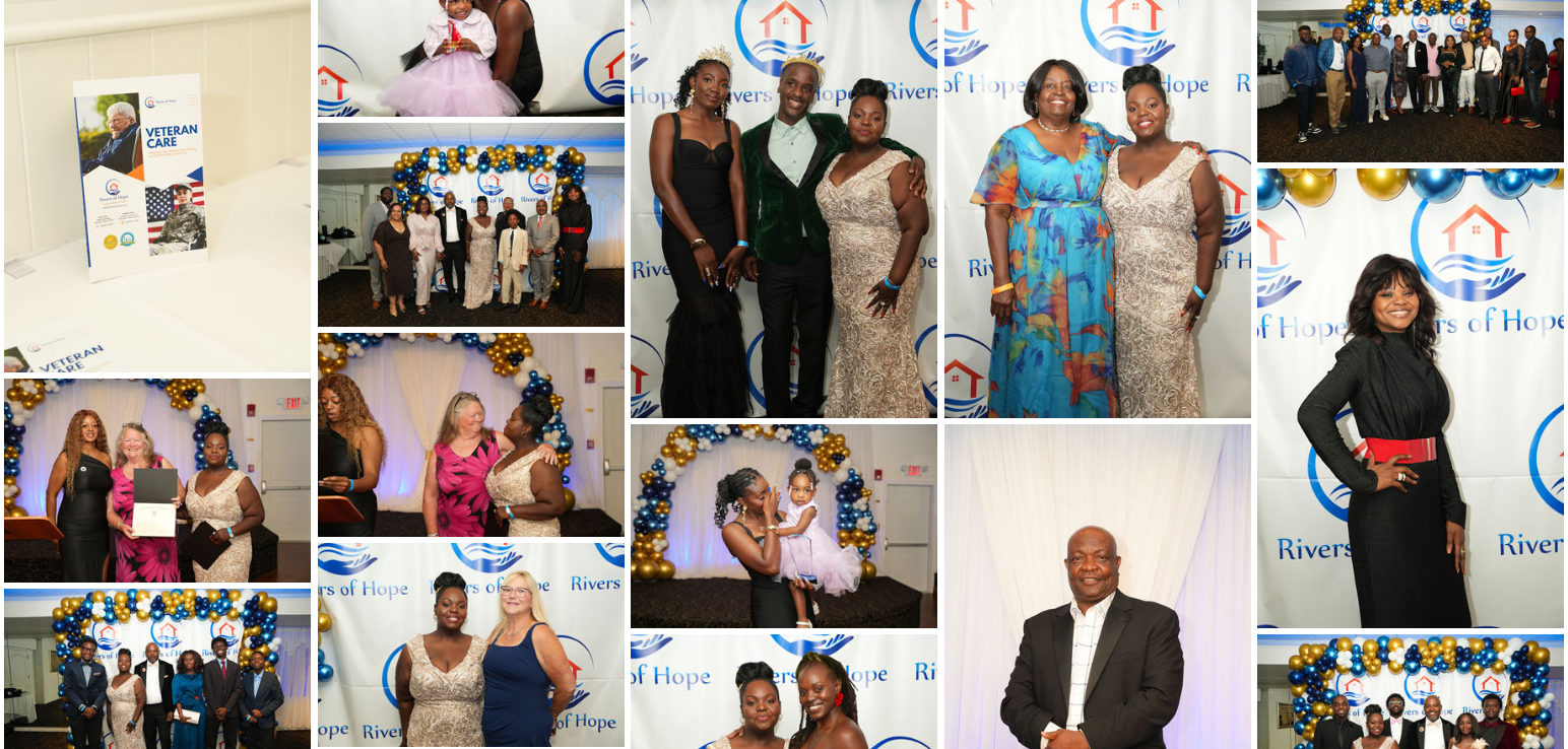 Rivers of Hope 10th Anniversary Gala celebrating Community care Massachusetts and Home care services Massachusetts with families, caregivers, veterans, staff, and community partners in Avon, MA.